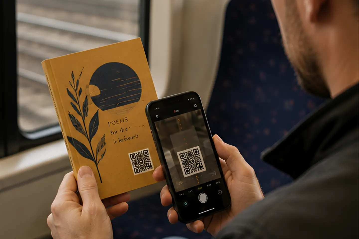 A Circulta QR code on a greeting card, from the Poetry & Writing collection.