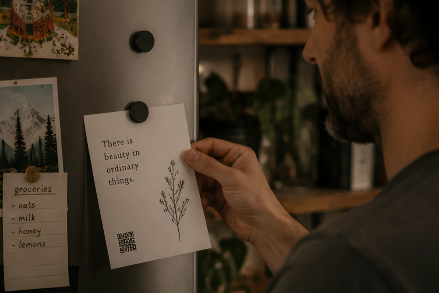 A Circulta QR code on a greeting card, from the Poetry & Writing collection.